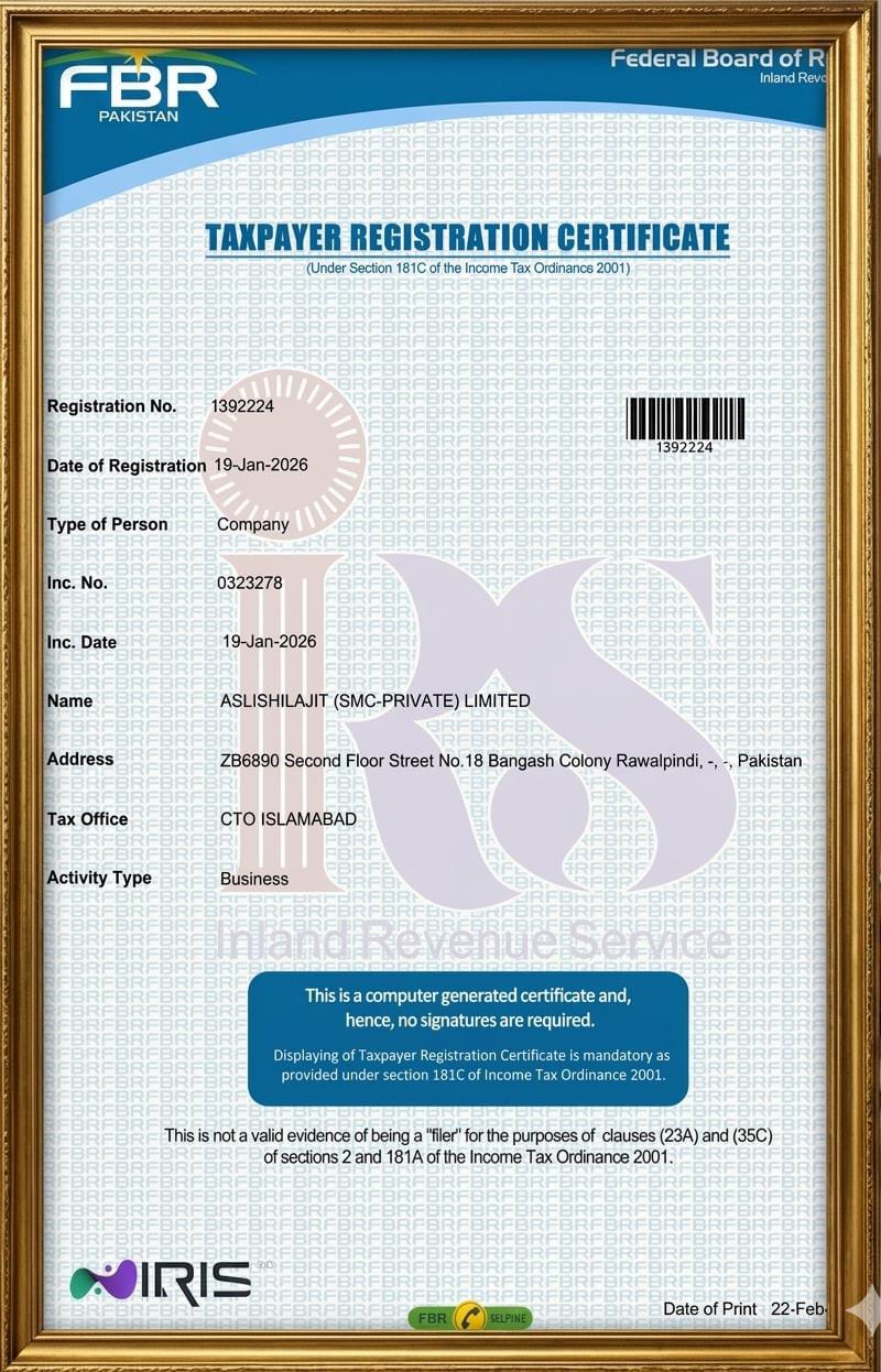 Lab Test Certificate of Analysis